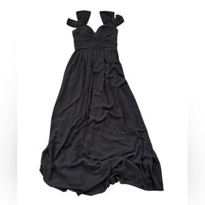 NWT LULUS Black Maxi Double Shoulder strapped dress XS